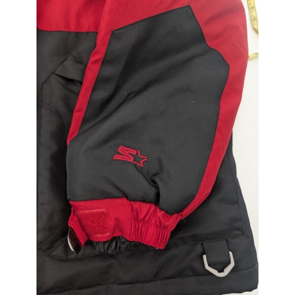 Starter Vintage Red Black Down Feather Puffer Ski Jacket Coat Size 2XL - Picture 2 of 14